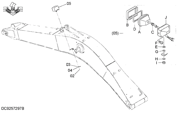 Схема запчастей Hitachi ZX280LC-5G - 002 ELECTRIC PARTS (2) 07 ELECTRIC SYSTEM