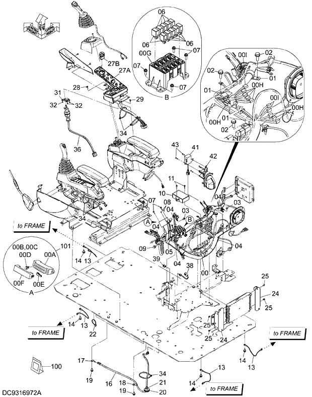 Схема запчастей Hitachi ZX280LC-5G - 005 ELECTRIC PARTS (5-1) 07 ELECTRIC SYSTEM