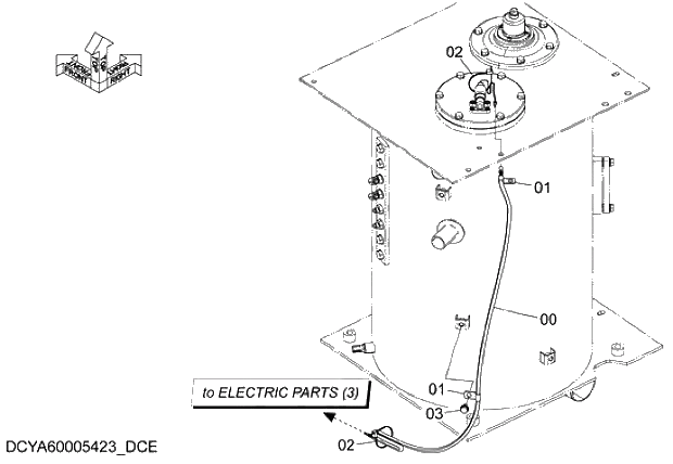 Схема запчастей Hitachi ZX280-5G - 008 ELECTRIC PARTS (OIL TANK) 07 ELECTRIC SYSTEM