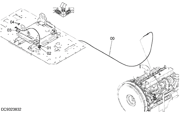 Схема запчастей Hitachi ZX280-5G - 014 ENGINE STOP CABLE 07 ELECTRIC SYSTEM