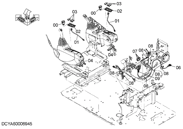 Схема запчастей Hitachi ZX280-5G - 020 ELECTRIC CONTROL PARTS 07 ELECTRIC SYSTEM