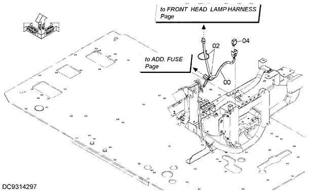 Схема запчастей Hitachi ZX280-5G - 024 FRONT HEAD LAMP (2 LAMP)(FLOOR) 07 ELECTRIC SYSTEM