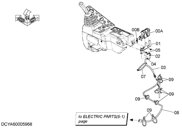 Схема запчастей Hitachi ZX280-5G - 030 AUX PARTS 07 ELECTRIC SYSTEM