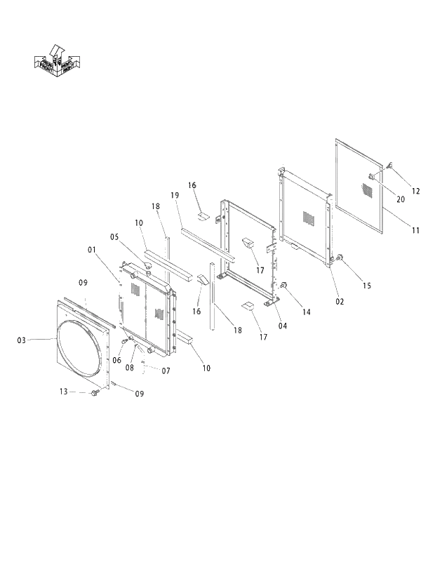 Схема запчастей Hitachi ZX470LC-5G - 006 RADIATOR 03 ENGINE