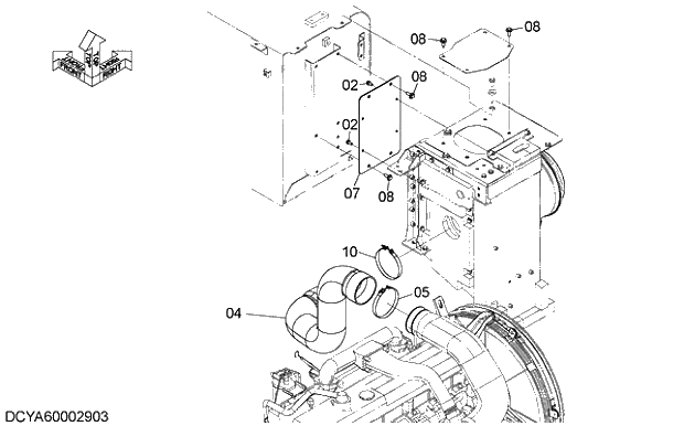 Схема запчастей Hitachi ZX470-5G - 008 AIR CLEANER PARTS 03 ENGINE
