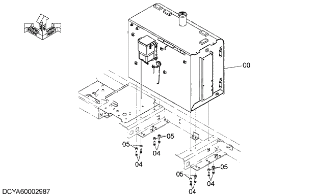 Схема запчастей Hitachi ZX470LCR-5G - 010 FUEL TANK SUPPORT 03 ENGINE