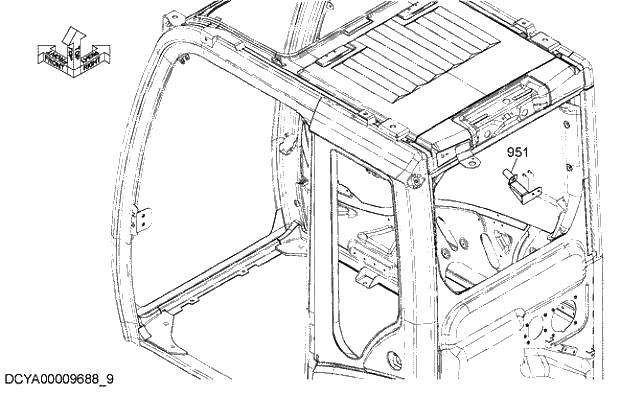 Схема запчастей Hitachi ZX280-5G - 019 BEACON PARTS 08 CAB