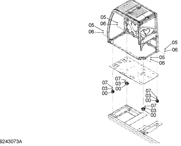 Схема запчастей Hitachi ZX280-5G - 022 CAB GROUP (1) 08 CAB