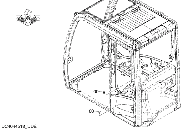 Схема запчастей Hitachi ZX280LC-5G - 025 WITHOUT ANCHOR BOLT PARTS 08 CAB