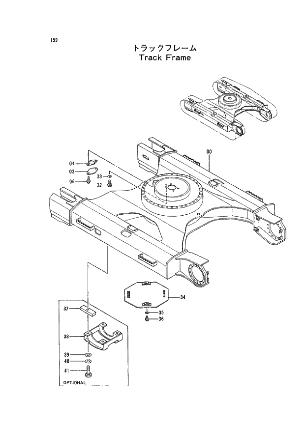 Схема запчастей Hitachi EX120-2 - 159 TRACK FRAME (030001 -). 02 UNDERCARRIAGE