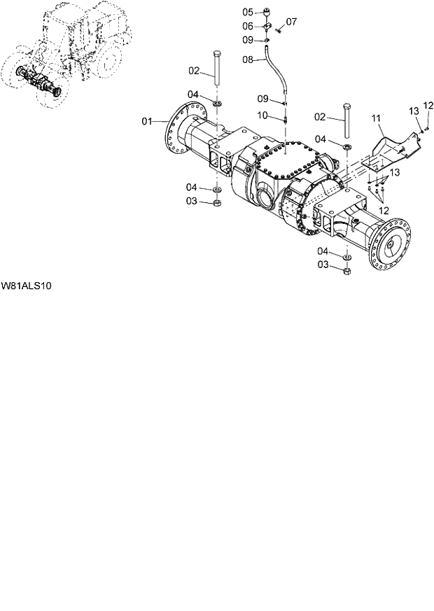 Схема запчастей Hitachi ZW250 - 029_FRONT AXLE(LSD) (000101-004999, 005101-). 02 POWER TRAIN