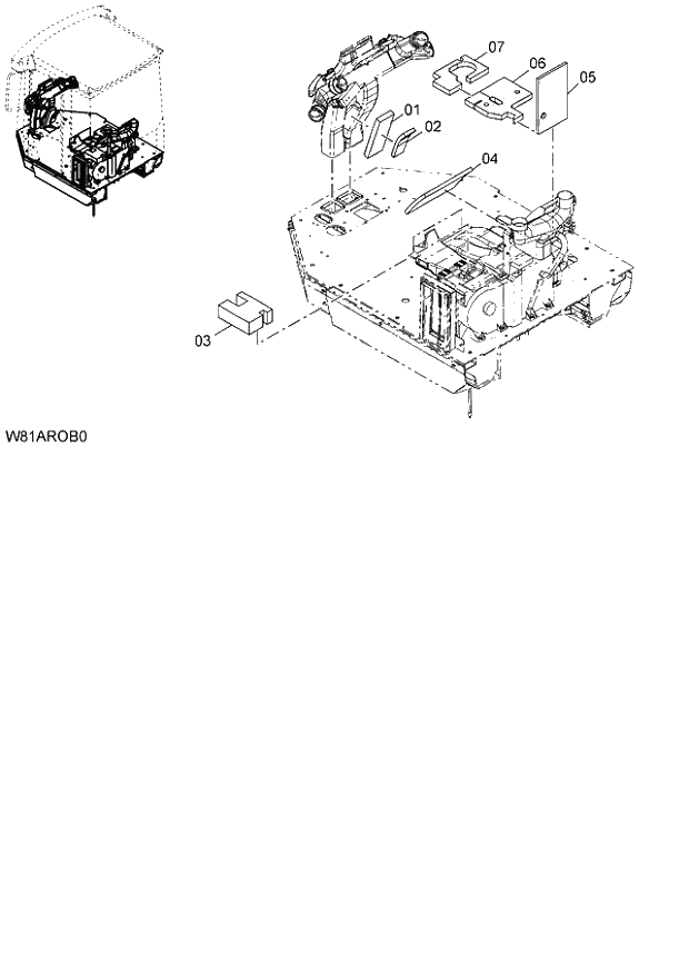 Схема запчастей Hitachi ZW250 - 085_CAB(MAT) (ROC) (000101-004999, 005101-). 04 CAB