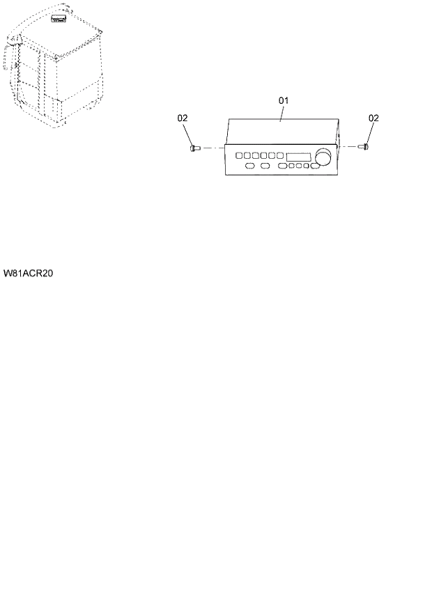 Схема запчастей Hitachi ZW250 - 087_RADIO 6CH,H3H,HEH,HSH,HXH CRD002) (000101-004999, 005101-). 04 CAB