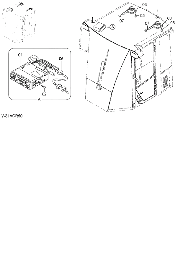Схема запчастей Hitachi ZW250 - 090_STEREO 6CH,HCH (CRS001) (005101-007999). 04 CAB