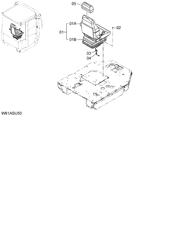 Схема запчастей Hitachi ZW250 - 116_AIR-SUSPENSION SEAT WITH HEAD REST(NO LOGO)(GRAMMER)(SET007) (000101-004999, 005101-). 04 CAB