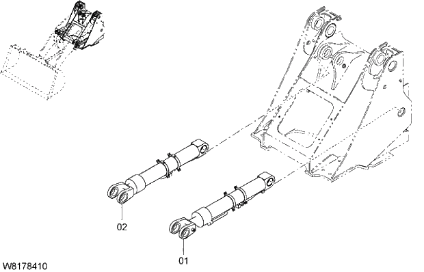 Схема запчастей Hitachi ZW310A - 005 LIFT ARM CYLINDER. 07 LOADER ATTACHMENT