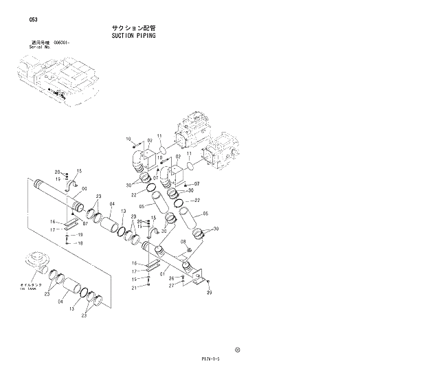 Схема запчастей Hitachi ZX850H - 053 SUCTION PIPING 01 UPPERSTRUCTURE