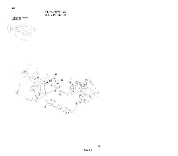 Схема запчастей Hitachi ZX850H - 061 DRAIN PIPING (2) 01 UPPERSTRUCTURE