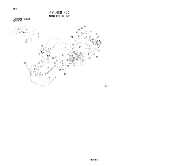 Схема запчастей Hitachi ZX850H - 065 MAIN PIPING (2) 01 UPPERSTRUCTURE