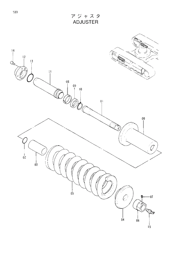 Схема запчастей Hitachi EX120-3 - 189 ADJUSTER. 02UNDERCARRIAGE