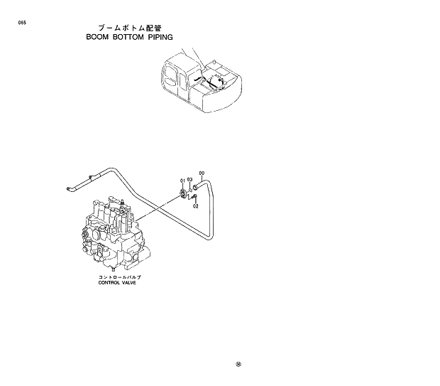Схема запчастей Hitachi EX130H-5 - 065 BOOM BOTTOM PIPING 01 UPPERSTRUCTURE