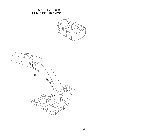 Схема запчастей Hitachi EX120-5 - 175 BOOM LIGHT HARNESS 01 UPPERSTRUCTURE