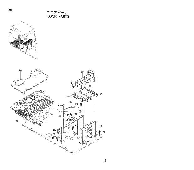 Схема запчастей Hitachi EX120-5 - 245 FLOOR PARTS 01 UPPERSTRUCTURE