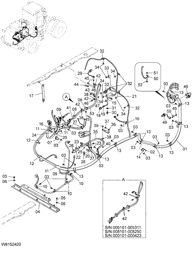 Схема запчастей Hitachi ZW180 - 116 ELECTRIC PARTS (REAR) (1) (000101-004999, 005101-). 05 ELECTRICAL SYSTEM