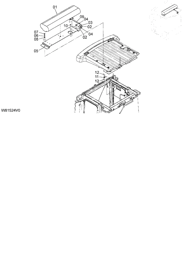 Схема запчастей Hitachi ZW180 - 148 DIFFUSED LIGHT BEACON (XENON TYPE) (RLY006) (000101-004999, 005101-). 05 ELECTRICAL SYSTEM