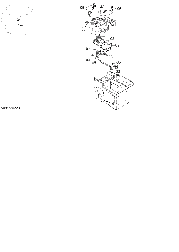 Схема запчастей Hitachi ZW180 - 150 ELECTRIC PARTS(FOR 2-SPOOL)(HLF,HPF)(2PL) (000101-004999, 008101-). 05 ELECTRICAL SYSTEM