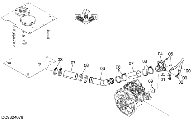 Схема запчастей Hitachi ZX200LC-5G - 001 SUCTION PIPING 04 HYDRAULIC PIPING