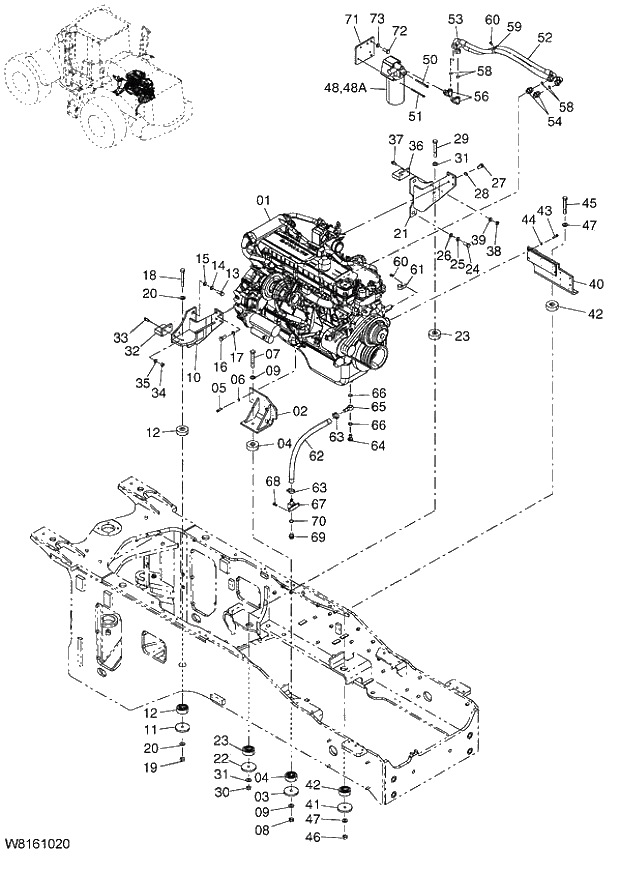 Схема запчастей Hitachi ZW220 - 001_ENGINE 6CG,HCG,HEG (005101). 01 ENGINE