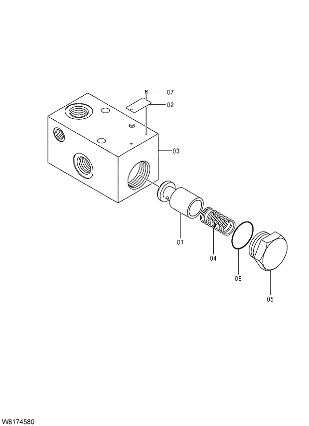 Схема запчастей Hitachi ZW310 - 005 VALVE STEERING CHECK. 03 VALVE