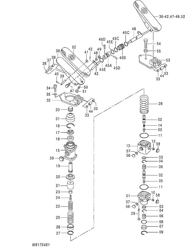 Схема запчастей Hitachi ZW310A - 007 VALVE BRAKE. 03 VALVE