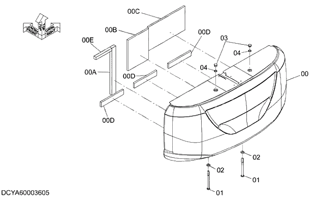 Схема запчастей Hitachi ZX280-5G - 005 COUNTERWEIGHT 01 FRAME,COVER