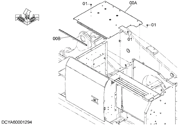 Схема запчастей Hitachi ZX280-5G - 008 COVER (2) 01 FRAME,COVER