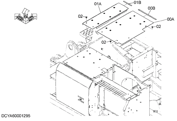 Схема запчастей Hitachi ZX280-5G - 010 COVER (3) 01 FRAME,COVER