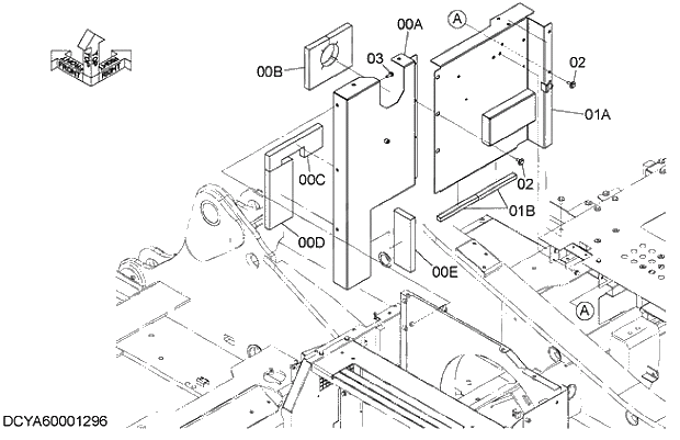 Схема запчастей Hitachi ZX280LC-5G - 011 COVER (4) 01 FRAME,COVER