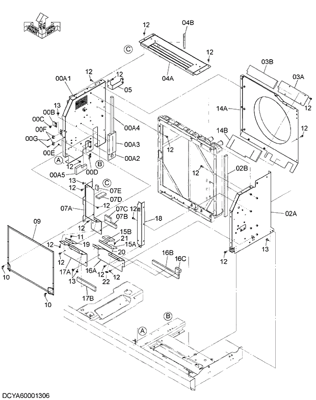 Схема запчастей Hitachi ZX280LC-5G - 012 COVER (5) 01 FRAME,COVER