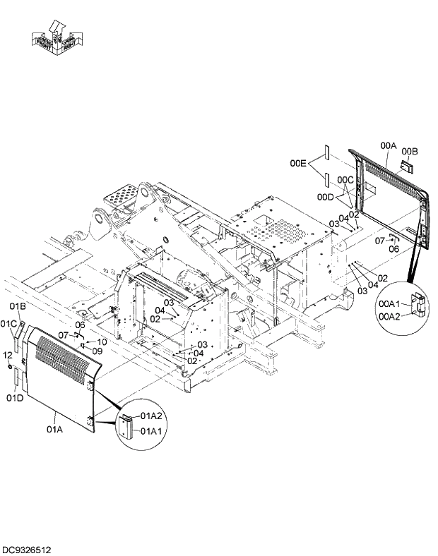 Схема запчастей Hitachi ZX280LC-5G - 014 COVER (7) 01 FRAME,COVER