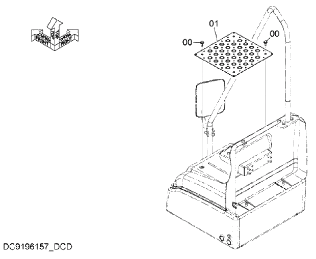 Схема запчастей Hitachi ZX280-5G - 026 ANTI SLIP COVER (TOOL BOX) 01 FRAME,COVER