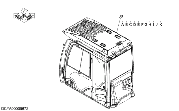 Схема запчастей Hitachi ZX350K-5G - 017 CAB (SATELLITE COMMUNICATIONS)(WITH OPG LEVEL TOP GUARD) 08 CAB