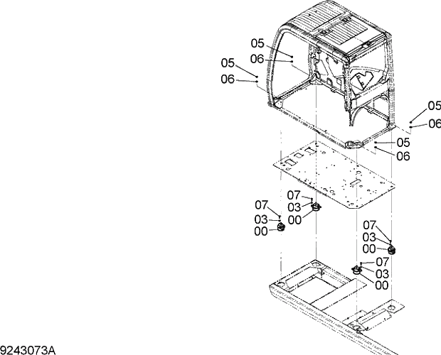 Схема запчастей Hitachi ZX350H-5G - 021 CAB GROUP (1) 08 CAB