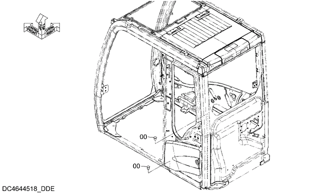 Схема запчастей Hitachi ZX350LCH-5G - 024 WITHOUT ANCHOR BOLT PARTS 08 CAB