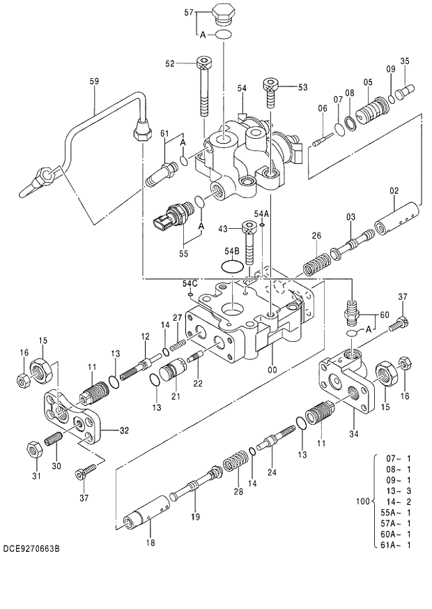 Схема запчастей Hitachi ZX140W-3 - 322 PUMP REGULATOR (2) ( CEB CED 002001-,005001- CEA 020001-,050001-). 01 PUMP