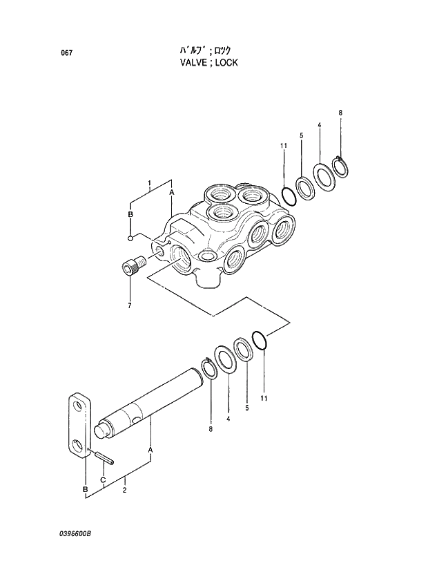 Схема запчастей Hitachi EX450LCH-5 - 067 VALVE;LOCK 03 VALVE