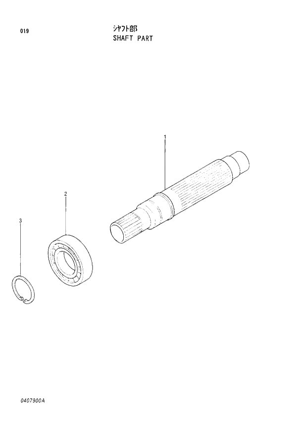 Схема запчастей Hitachi EX120-3 - 019 SHAFT PART. 02MOTOR