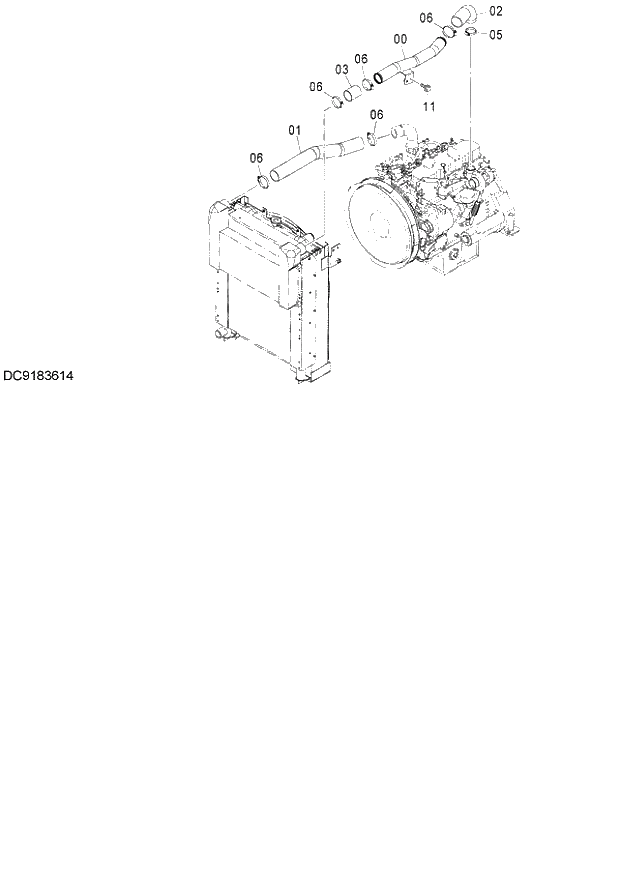 Схема запчастей Hitachi ZX130LCN - 012_INTERCOOLER PIPING (060001-). 01 UPPERSTRUCTURE