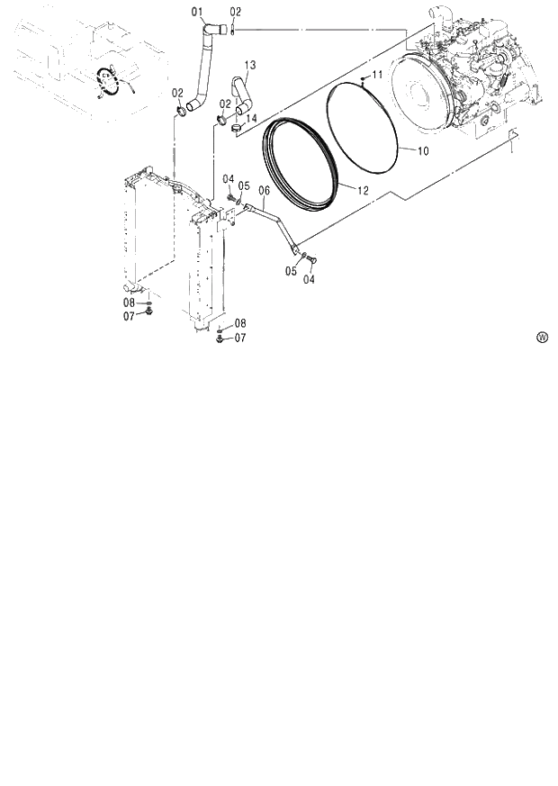 Схема запчастей Hitachi ZX130 - 015_RADIATOR SUPPORT (060001-). 01 UPPERSTRUCTURE