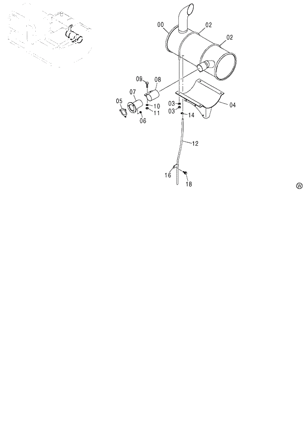 Схема запчастей Hitachi ZX130LCN - 024_MUFFLER (060001-). 01 UPPERSTRUCTURE